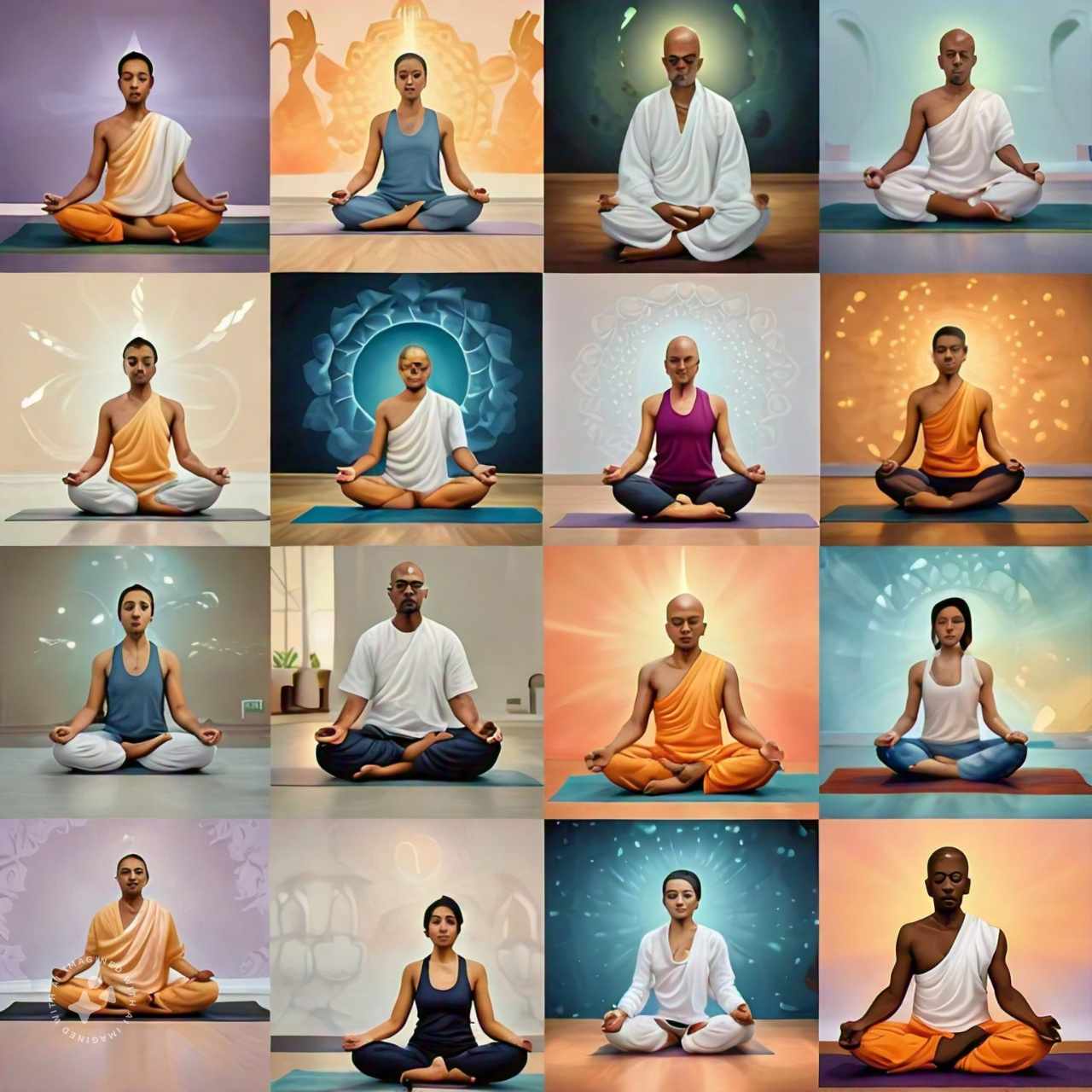 Image of yogis meditating